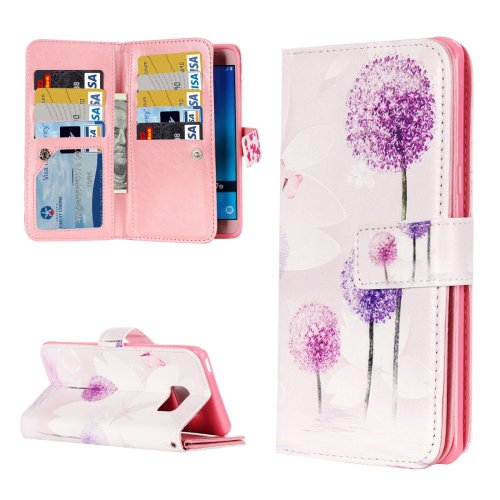 For Galaxy J5 (2016) Dandelion Pattern Flip Leather Case with 9 Card Slots, Wallet & Holder