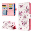For Galaxy J5 (2016) Rose Pattern Flip Leather Case with 9 Card Slots, Wallet & Holder