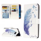 For Galaxy J5 (2016) Feather Pattern Flip Leather Case with 9 Card Slots, Wallet & Holder