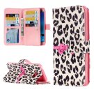 For Galaxy J5 (2016) Leopard Pattern Flip Leather Case with 9 Card Slots, Wallet & Holder