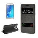 For Galaxy J5 (2016) Oracle TPU + PU Leather Case with Caller ID Window & Holder - # Colors