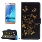 For Galaxy J5 (2016) Bronzing Butterfly Leather Case with Holder, Card Slots & Wallet - # Colors