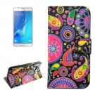 For Galaxy J5 (2016) Acaleph Pattern Flip Leather Case with Holder, Card Slots & Wallet