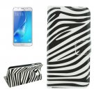 For Galaxy J5 (2016) Zebra Pattern Flip Leather Case with Holder, Card Slots & Wallet