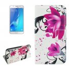 For Galaxy J5 (2016) Lotus Pattern Flip Leather Case with Holder, Card Slots & Wallet