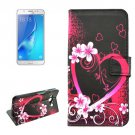 For Galaxy J5 (2016) Peach Pattern Flip Leather Case with Holder, Card Slots & Wallet