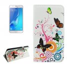 For Galaxy J5 (2016) Butterfly Pattern Flip Leather Case with Holder, Card Slots & Wallet