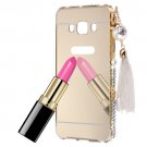 For Galaxy J7 (2016) Gold Diamond Encrusted Electroplating Mirror PC Protective Cover Case