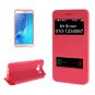 For Galaxy J7 (2016) TPU + PU Oracle Leather Case with Caller ID Window & Holder - # Colors