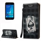 For Galaxy J7 (2016) 3D Relief Poker Pattern Flip Leather Case with Holder, Card Slots & Lanyard