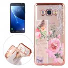 For Galaxy J7 (2016) Bird Pattern Electroplating Frame Soft TPU Protective Case