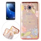 For Galaxy J7 (2016) Leaves Pattern Electroplating Frame Soft TPU Protective Case