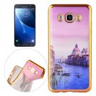 For Galaxy J7 (2016) Watercourse Pattern Electroplating Frame Soft TPU Protective Case