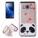 For Galaxy J7 (2016) Bear Pattern Electroplating Frame Soft TPU Protective Case