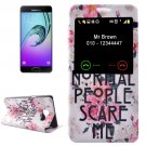 For Galaxy A3(2016) Flowers Pattern Flip Leather Case with Call Display ID & Holder