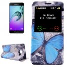 For Galaxy A3(2016) Butterfly Pattern Flip Leather Case with Call Display ID & Holder