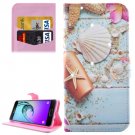 For Galaxy A3(2016) Starfish Diamond Encrusted Leather Case with Holder, Wallet & Card Slots