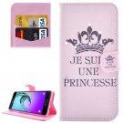 For Galaxy A3(2016) Princess Diamond Encrusted Leather Case with Holder, Wallet & Card Slots