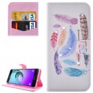 For Galaxy A3(2016) Feathers Diamond Encrusted Leather Case with Holder, Wallet & Card Slots