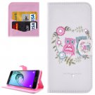 For Galaxy A3(2016) Owl Diamond Encrusted Leather Case with Holder, Wallet & Card Slots