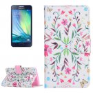 For Galaxy A3(2016) Flower Pattern Flip Magnetic Leather Case with Holder, Card Slots & Wallet