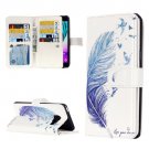 For Galaxy A3(2016) Feather Pattern Flip Leather Case with 9 Card Slots, Wallet & Holder