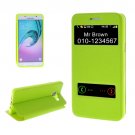 For Galaxy A3(2016) TPU + PU Leather Case with Caller ID Window & Holder - # Colors