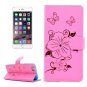 For iPhone 6/6s Butterfly Leather Case with Holder, Wallet & Card Slots - # Colors