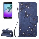 For Galaxy A3(2016) Diamond Butterfly Leather Case with Holder, Card Slots & Wallet - # Colors