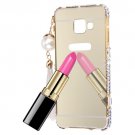 For Galaxy A3(2016) Gold Diamond Encrusted Electroplating Mirror PC Protective Cover Case