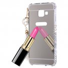 For Galaxy A3(2016) Silver Diamond Encrusted Electroplating Mirror PC Protective Cover Case