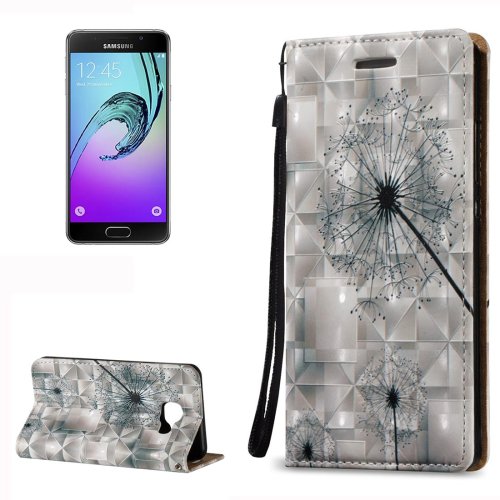 For Galaxy A3(2016) Relief Dandelion Pattern Flip Leather Case with Holder, Card Slots & Lanyard