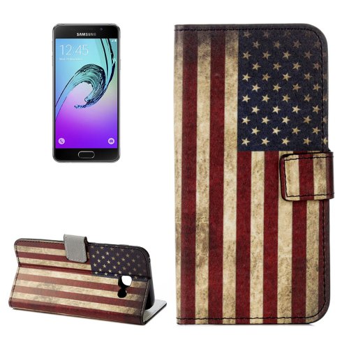 For Galaxy A3(2017) US Flag Litchi Leather Case with Holder, Card Slots & Wallet - # Colors