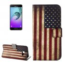 For Galaxy A3(2017) US Flag Litchi Leather Case with Holder, Card Slots & Wallet - # Colors