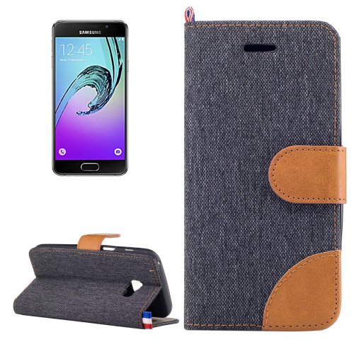 For Galaxy A3(2017) Denim Texture Flip Leather Case with Holder & Card Slots - # Colors