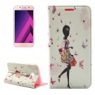 For Galaxy A3(2017) Diamond Girl 3 Leather Case with Holder, Card Slots & Wallet