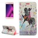 For Galaxy A3(2017) Diamond Girl 5 Leather Case with Holder, Card Slots & Wallet