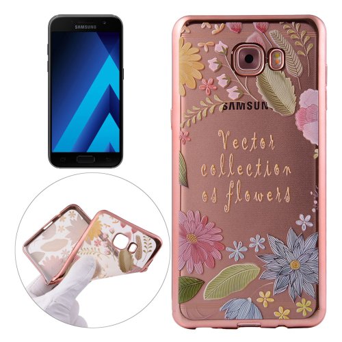 For Galaxy A3(2017) Lucky Pattern Electroplating Frame Soft TPU Protective Case