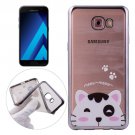 For Galaxy A3(2017) Lovely Cat Pattern Electroplating Frame Soft TPU Protective Case