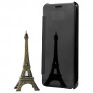For Galaxy A3(2017) Black Plating Mirror Flip Leather Case with Sleep / Wake-up Function