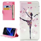 For Galaxy A7(2016) Lady Diamond 3 Leather Case with Holder, Card Slots & Wallet