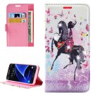 For Galaxy A7(2016) Lady Diamond 5 Leather Case with Holder, Card Slots & Wallet