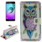 For Galaxy A7(2016) Owl Pattern Flip Leather Case with Holder, Card Slots & Wallet