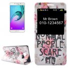 For Galaxy A7(2016) Flowers Pattern Flip Leather Case with Call Display ID & Holder