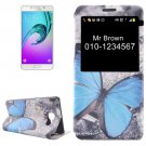 For Galaxy A7(2016) Butterfly Pattern Flip Leather Case with Call Display ID & Holder