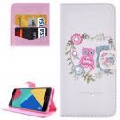 For Galaxy A7(2016) Owl Couples Diamond Flip Leather Case with Holder, Card Slots & Wallet