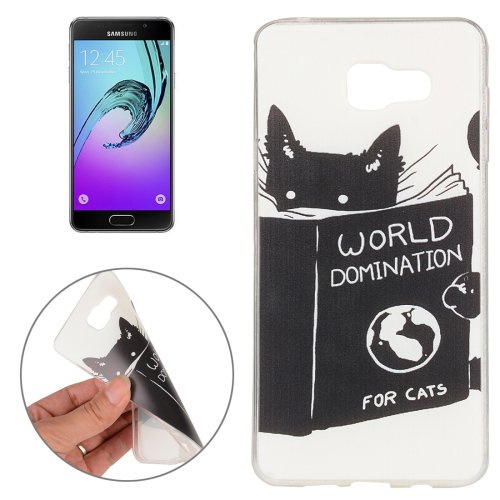 For Galaxy A7(2016) Cat Words Pattern TPU Protective Case