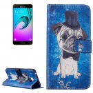 For Galaxy A7(2016) Dog Pattern Leather Case with Holder, Card Slots & Wallet