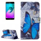 For Galaxy A7(2016) Butterfly Pattern Leather Case with Holder, Card Slots & Wallet