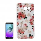 For Galaxy A7(2016) IMD Flower Pattern Soft TPU Protective Case Back Cover